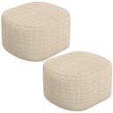 Ver imagem 1 de Kit 02 Puffs Decorativo Orgânico para Living Quarto 70cm Doha W01 Linho Palha - Lyam Decor