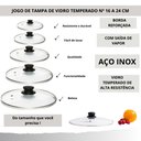 Ver imagem 6 de Jogo Tampa de Vidro Panela Caçarola Frigideira 16 18 20 22 24 Original