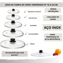 Ver imagem 6 de Jogo Tampa de Vidro Panela Caçarola Frigideira 16 18 20 22 24 Original
