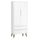 Ver imagem 1 de Guarda Roupa Infantil Theo 2 Portas Branco Acetinado com Pés Amadeirado - Reller