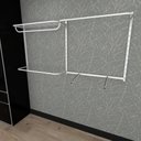 Ver imagem 2 de Arara de Roupas Closet Quarto com 9 Peças Cremalheira 200x100 Cm Cor Branco Modelo Clst1b189