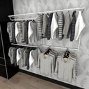 Ver imagem 1 de Arara de Roupas Closet Quarto com 9 Peças Cremalheira 200x100 Cm Cor Branco Modelo Clst1b189