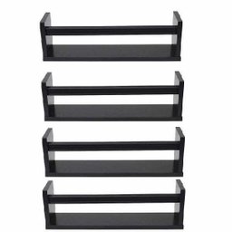2 Prateleiras Para Livros Infantil Jumbo Mdf Preto 50 Cm - 5