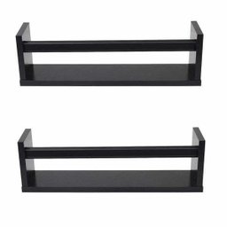 2 Prateleiras Para Livros Infantil Jumbo Mdf Preto 50 Cm - 1