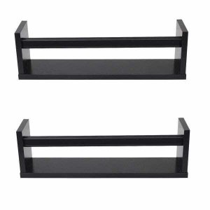 2 Prateleiras Para Livros Infantil Jumbo Mdf Preto 50 Cm