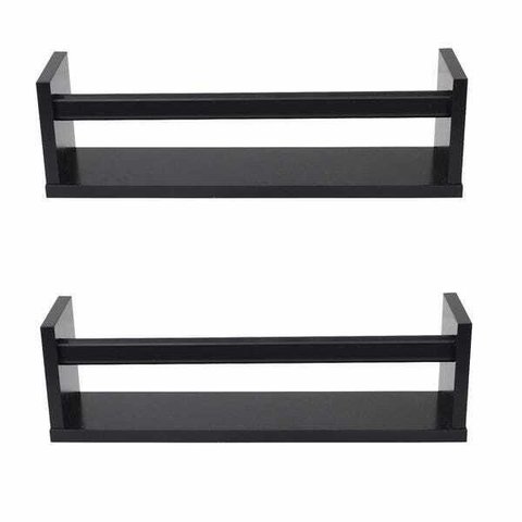2 Prateleiras Para Livros Infantil Jumbo Mdf Preto 50 Cm