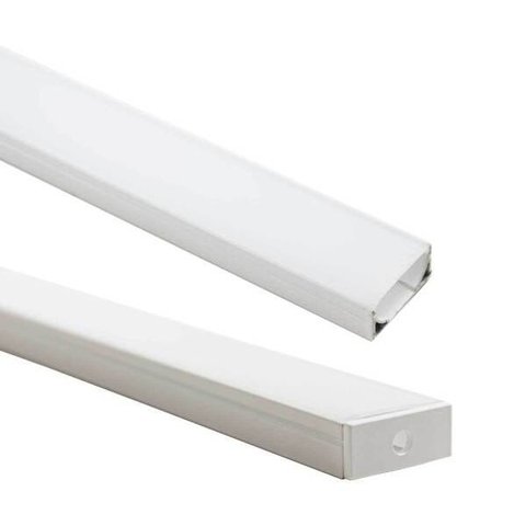 1 Metro de Perfil Sobrepor Branco Alumínio 27Mm para Fita LED St1099