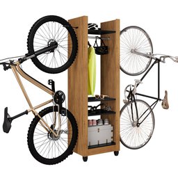 Armário Multiuso Para Bicicleta Bike Duo Space Freijó/Preto Velutto - Móveis Leão - 1