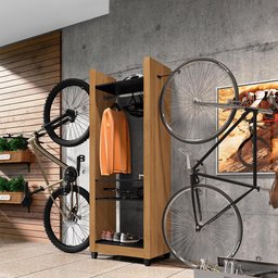 Armário Multiuso Para Bicicleta Bike Duo Space Freijó/Preto Velutto - Móveis Leão - 2