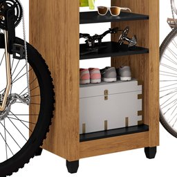 Armário Multiuso Para Bicicleta Bike Duo Space Freijó/Preto Velutto - Móveis Leão - 5