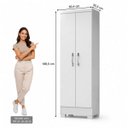 Ver imagem 3 de Armário Multiuso 2 Portas 4 Prateleiras Alto 100% MDP Móveis Branco