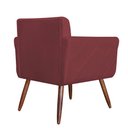 Ver imagem 4 de Poltrona Cadeira Isabella Decorativa Estofada Pés Palito Suede Vermelho Bordo - Incasa Decor