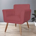 Ver imagem 2 de Poltrona Cadeira Isabella Decorativa Estofada Pés Palito Suede Vermelho Bordo - Incasa Decor