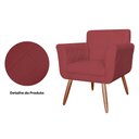 Ver imagem 3 de Poltrona Cadeira Isabella Decorativa Estofada Pés Palito Suede Vermelho Bordo - Incasa Decor
