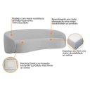Ver imagem 6 de Kit Sofá 3 Lugares 200cm e 2 Poltronas Orgânica Luxo Recepção Amore Linho Cinza Claro - Amarena Móve