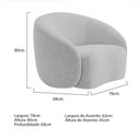 Ver imagem 4 de Kit Sofá 3 Lugares 200cm e 2 Poltronas Orgânica Luxo Recepção Amore Linho Cinza Claro - Amarena Móve