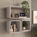 Ver imagem 2 de Prateleira Suspensa Nicho Simples Linha Curve 30cm Bege Dunas - Completa Móveis