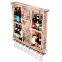 Ver imagem 3 de Adega Barzinho em Madeira Maciça com Espelho Cristaleira e Porta Taças - Rústica