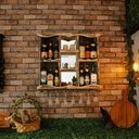 Ver imagem 5 de Adega Barzinho em Madeira Maciça com Espelho Cristaleira e Porta Taças - Rústica