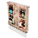 Ver imagem 6 de Adega Barzinho em Madeira Maciça com Espelho Cristaleira e Porta Taças - Rústica