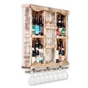 Ver imagem 4 de Adega Barzinho em Madeira Maciça com Espelho Cristaleira e Porta Taças - Rústica