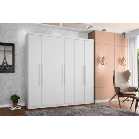 Guarda-Roupa Roupeiro Gold 6 Portas Branco