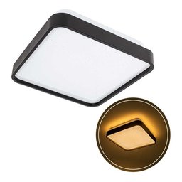 Lustre Plafon Led Metal Black 24w 40x40 Céu Estrelado Branco Quente 3000k Bivolt - 2