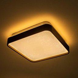 Lustre Plafon Led Metal Black 24w 40x40 Céu Estrelado Branco Quente 3000k Bivolt - 1