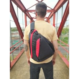 MOCHILA BOLSA TRANSVERSAL TIRACOLO POCHETE SAIDA PARA FONE:Vermelho - 2