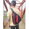 MOCHILA BOLSA TRANSVERSAL TIRACOLO POCHETE SAIDA PARA FONE:Vermelho - 3