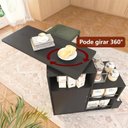 Ver imagem 5 de Balcão de Cozinha  1 Porta 84 cm com Prateleiras Porta Garrafas e Rodízios para Café e Bar
