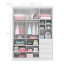 Ver imagem 4 de Guarda Roupa Infantil Pietra 3 Portas e 4 Gavetas Branco - PR Baby
