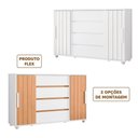 Ver imagem 4 de Cômoda para Tv até 65 Polegadas 4 Gavetas Branco Nature Flex Evident Shop Jm