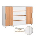 Ver imagem 6 de Cômoda para Tv até 65 Polegadas 4 Gavetas Branco Nature Flex Evident Shop Jm