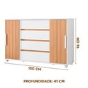 Ver imagem 7 de Cômoda para Tv até 65 Polegadas 4 Gavetas Branco Nature Flex Evident Shop Jm