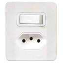 Ver imagem 1 de Interruptor 1 Tecla Simples + Tomada 2p+t 20a C/caixa Sobrepor Branca 64507 - Pezzi