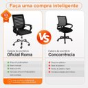 Ver mais imagens de Kit 4 Cadeiras de Escritório Diretor Roma Preta Assento Madeira Multilaminada Encosto Mesh Preto