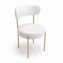 Ver imagem 3 de Cadeira Sala Jantar Margara Kit 6 Base Aço Dourado PU D03 - D'Rossi