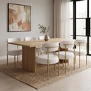 Ver imagem 1 de Cadeira Sala Jantar Margara Kit 6 Base Aço Dourado PU D03 - D'Rossi