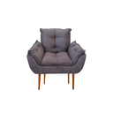 Ver imagem 3 de Kit 6 Poltronas de Luxo Opala Suede - Cinza