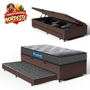 Ver imagem 2 de Cama Box Baú com Colchão de Espuma D60 Double Face Guarda Costas Comfort Force Probel + Auxiliar