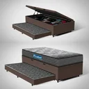 Ver imagem 3 de Cama Box Baú com Colchão de Espuma D60 Double Face Guarda Costas Comfort Force Probel + Auxiliar