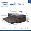Ver imagem 5 de Cama Box Baú com Colchão de Espuma D60 Double Face Guarda Costas Comfort Force Probel + Auxiliar