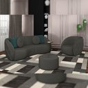 Ver imagem 2 de Sofá 3 Lugares para Sala Living Olimpo 288 Cm M03 Veludo Cinza Escuro - Lyam Decor