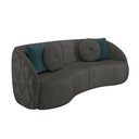 Ver imagem 1 de Sofá 3 Lugares para Sala Living Olimpo 288 Cm M03 Veludo Cinza Escuro - Lyam Decor