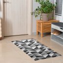 Ver imagem 2 de Tapete Passadeira Antiderrapante 1,35M x 50CM Ladrilhos Preto P/ Quarto Sala ou Cozinha