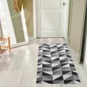 Ver imagem 1 de Tapete Passadeira Antiderrapante 1,35M x 50CM Ladrilhos Preto P/ Quarto Sala ou Cozinha