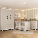 Ver imagem 1 de Quarto de Bebê Completo com Berço Americano 3 em 1 Bombom Multimóveis Mp4618 Branco/off White