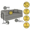 Sofá Cama Colchão Casal Compactair Confortável Sala Balaqui Cor:cinza Claro - 2