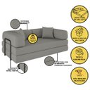 Ver imagem 2 de Sofá Cama Colchão Casal Compactair Confortável Sala Balaqui Cor:cinza Claro